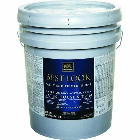 WORLDWIDE SOURCING Best Look Latex Satin Paint And Primer In One House And Trim Paint HW41T0804-20